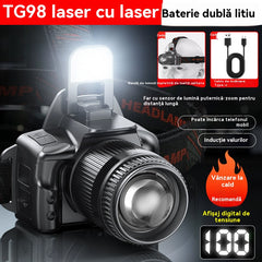 💡【50% zniżki】Reflektor z czujnikiem ruchu LED. Posiada funkcję zoomu, oświetlenie dalekiego zasięgu, akumulator i długi czas pracy na baterii.