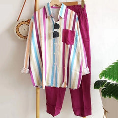 50% OFF🌸[S-5XL]  Damski prążkowany casualowy komplet dwuczęściowy (wiosna–lato)