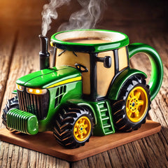 🔥☕Retro šálek kávy ve tvaru zemědělského traktoru
