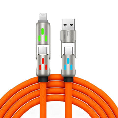 🔥 【2 kusy za 560 Kč】 🔥 (délka 2 metry) 4v1 kabel PD 240 W – rychlé nabíjení USB‑C, Lightning a USB‑A, hliník a silikon, synchronizace dat ⚡📱