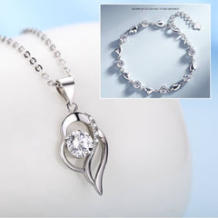 ✨✨【Kup 1, otrzymaj 1 gratis】💎💎Zestaw bransoletki i naszyjnika ze srebra 925 – Heart of the Ocean ✅️Płatność przy odbiorze