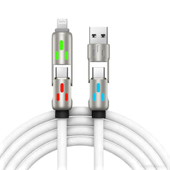 🔥 【2 kusy za 560 Kč】 🔥 (délka 2 metry) 4v1 kabel PD 240 W – rychlé nabíjení USB‑C, Lightning a USB‑A, hliník a silikon, synchronizace dat ⚡📱