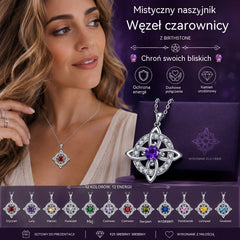 🔥 Tylko 99 zł! 🔮 Naszyjnik z Węzłem Czarownicy i Kamieniem Naturalnym 💞 Ochrona dla Ciebie i Twoich Bliskich
