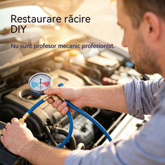 🔧❄️ Furtun de reumplere cu agent frigorific R134a pentru aer condiționat, cu manometru – Etanș, ușor de citit și compatibil cu autoturisme, camioane sau aparate de aer condiționat de uz casnic – Reumplere DIY în condiții de siguranță 🚗