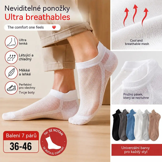 【🔥Kup 5, dostaneš 5 zdarma, celkem 10 párů】Prodyšné síťované ponožky, antibakteriální a proti zápachu【Velikosti 36-46】