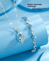 ✨✨【Kup 1, otrzymaj 1 gratis】💎💎Zestaw bransoletki i naszyjnika ze srebra 925 – Heart of the Ocean ✅️Płatność przy odbiorze