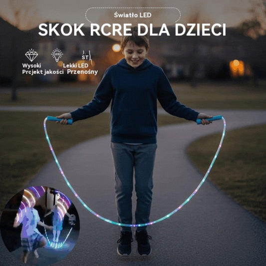 🌈 🏃Kup 1, a 1 dostaniesz gratis!【Rabat 50%】🔥Uniwersalna skakanka świetlna dla dzieci i dorosłych —Świeci nocą, gwarantuje bezpieczeństwo podczas zabaw na zewnątrz