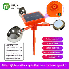 🐦🦉【NEW】Nou respingător de păsări cu voce reglabilă, cu energie solară eoliană, modernizat