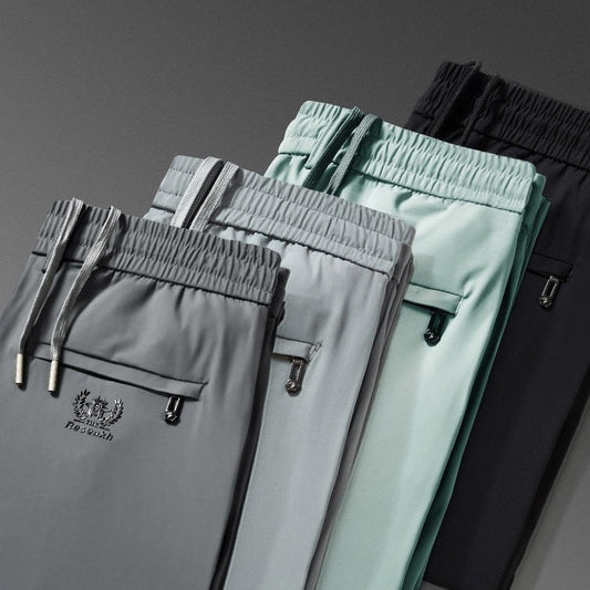 💥🔥🧊😍【M-5XL】Letní tenké kalhoty z ledového hedvábí pro volný čas pro muže