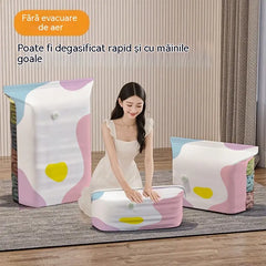 🧳【Set de 5 piese】💨 Pungă mare de depozitare sub vid, compresibilă: nu necesită pompă, este etanșă și ideală pentru a economisi spațiu în valize și acasă ✈️