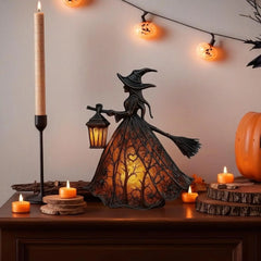 🧙‍♀️ Čarodějnická lampa – děsivá gotická lucernová dekorace, unikátní stolní lampa jako ozdoba, noční světlo s nožičkami, vhodné do domácnosti, na verandu, do kanceláře i na výzdobu oslav.