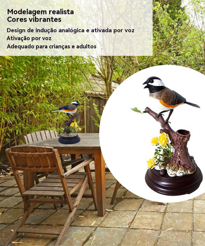 🦜🐦🐦Uma criativa e adorável estatueta de pássaros, ativada por voz, ideal para decorar diversos ambientes.