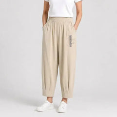 🔥【M–4XL】👖 Dámské lehké a prodyšné bavlněné lněné kalhoty - stylové a ležérní zkrácené kalhoty