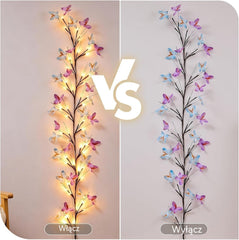 🦋✨ Elastyczne lampki LED w formie girlandy z motylami – udekoruj swój dom magiczną i ciepłą atmosferą 💡