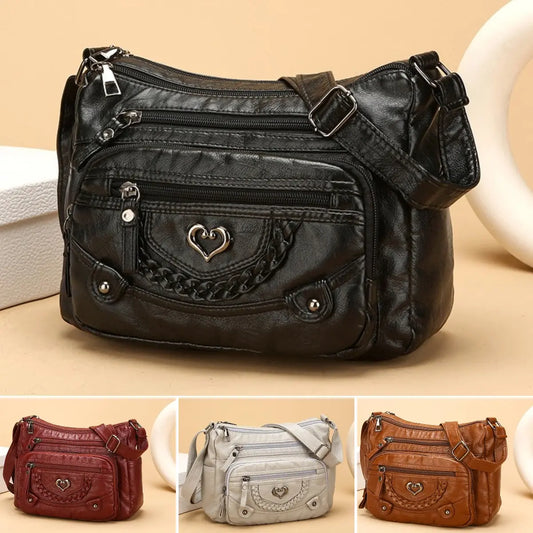 💐50% SLEVA! 🎁Dámská přes rameno taška z měkkého PU – Více kapes pro perfektní organizaci 👜🔑