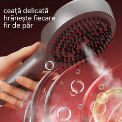 💆‍♀️Pieptănul de masaj cu funcție de pulverizare relaxează scalpul și este potrivit pentru coafarea și îngrijirea părului acasă, având o funcție de masaj vibrator.