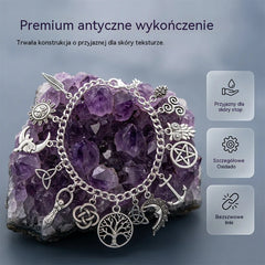 🔥 Kup 1, drugą otrzymasz GRATIS! ✨ Regulowana bransoletka vintage z mistycznymi zawieszkami dla kobiet 🔮 Idealna do stylizacji boho, gotyckich i na prezent 🎁