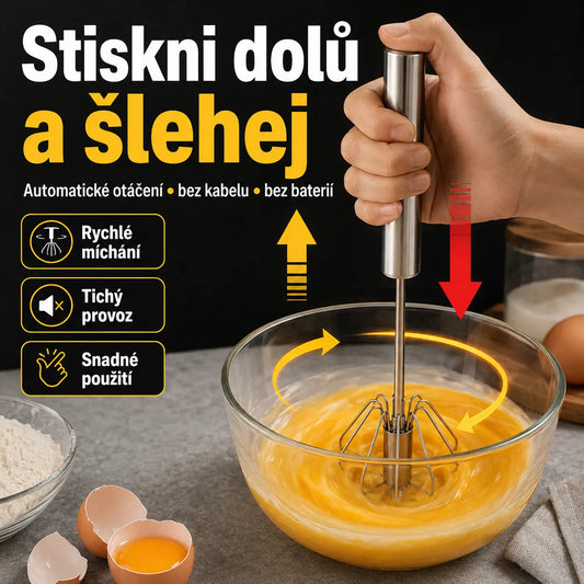 [3dílná sada] Poloautomatický šlehač z nerezové oceli