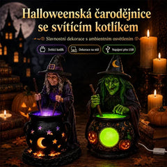 🧙‍♀️🎃Halloweenská socha čarodějnice v kotli
