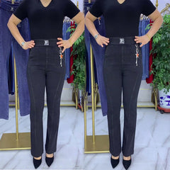 👖【M-4XL】Damskie jeansy z wysokim stanem, elastyczne