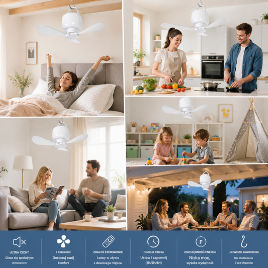 ⏰ Oferta ograniczona czasowo: Wentylator sufitowy z akumulatorem i oświetleniem LED! 🌬️✨