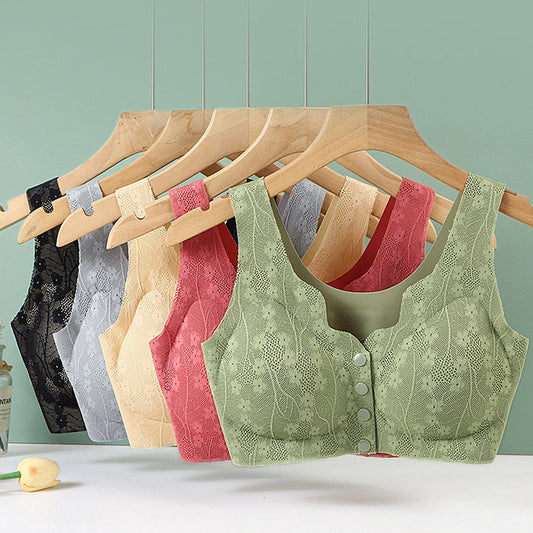 😍49% off【5-pack】Women's Wireless Front Button Bra ❤️【40-100 kg】