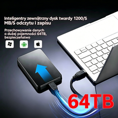 ⚡👨‍💻【Zniżka ograniczona czasowo】🔥Przenośny dysk twardy o dużej pojemności 64 TB – szybki transfer, kompaktowa konstrukcja, USB 3.0