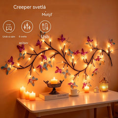 🦋✨ Flexibilní LED světla ve tvaru popínavé větve s motýly – vytvořte ve svém domově kouzelnou a útulnou atmosféru 💡