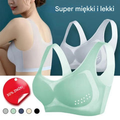 🔥 -50% Zestaw 3 szt.! Biustonosz bez fiszbin ❤️ Miękki, przewiewny i bez ucisku (40-120 kg)