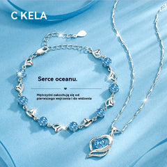 ✨✨【Kup 1, otrzymaj 1 gratis】💎💎Zestaw bransoletki i naszyjnika ze srebra 925 – Heart of the Ocean ✅️Płatność przy odbiorze