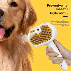 ✨🐱【Uniwersalna szczotka parowa 3 w 1 dla zwierząt】🔥odpowiednia dla kotów i psów: technologia nanorozpylania nawilża sierść, rozplątuje i usuwa luźne włosy, jest delikatna dla skóry.