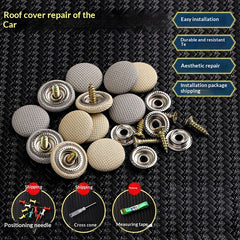 [30 pieces] Car roof tarpaulin detached, secured with nail clips, allowing for easy modification and restoration of car interior without disassembly (includes installation tool kit + screwdriver + towel)