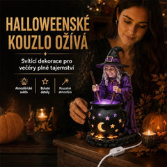 🧙‍♀️🎃Halloweenská socha čarodějnice v kotli