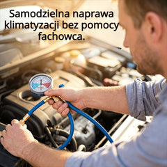 🔧❄️ Wąż do napełniania czynnikiem chłodniczym AC R134a z manometrem – szczelny, łatwy do odczytu, kompatybilny z samochodami, ciężarówkami i domową klimatyzacją – bezpieczne samodzielne napełnianie 🚗