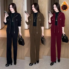 💖🔴🔥Kupte 1 a získejte 1 zdarma🔥💥【M-4XL】Dámské silné sametové obleky (bunda + kalhoty)