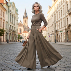 ❤️🌹【M-5XL】Dámské kalhoty s vysokým pasem a širokými nohavicemi, elegantní střih, pohodlné na nošení, zeštíhlující, prodyšné a pohodlné, vhodné na léto.