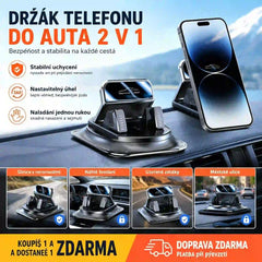 🔥【50% SLEVA】🚗 Bezpečné a chytré: Ultimátní 2v1 držák na telefon do auta! 🚗