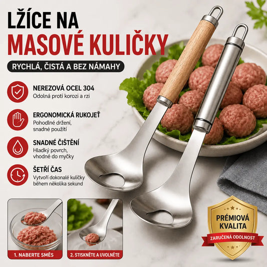 【2 ks】Forma na masové kuličky z nerezové oceli 304 – ideální pro přípravu masových a rybích kuliček, perfektní pro domácí vaření 🥄