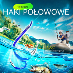 🔥 Kup 1 zestaw, drugi GRATIS! 🎣 20 szt. Ultra ostre podwójne haczyki — więcej brań, mniej straconych ryb! ❤️