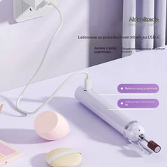 💅Elektryczny pilnik do paznokci 2 w 1 z lampą LED (lampa do utwardzania + 5 końcówek polerujących)