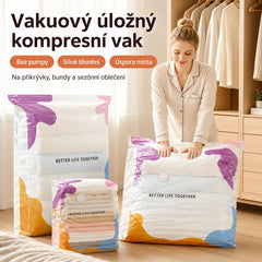 ⏳ 【Sada 4 kusů】1 sada 580 Kč🔥Vakuové kompresní sáčky bez pumpy, odolné pytle na skladování proti prachu
