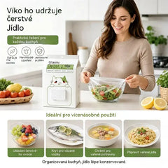 🥗✨ 300 jednorázových víček na potraviny | Flexibilní víčka na talíře, misky a nádoby