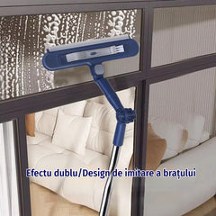 🧼✨ Curățător de geamuri 2 în 1 cu două fețe——cu mâner extensibil