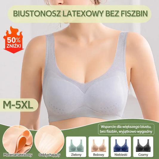 🔥 -50% Zestaw 3 szt.! Biustonosz bez fiszbin ❤️ Miękki, przewiewny i bez ucisku (40-120 kg)