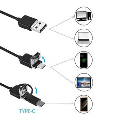 (Type-c، USB، Micro USB) منظار داخلي 3 في 1 【1 متر】