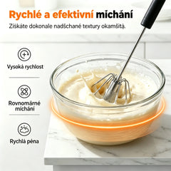 510 Kč【2dílná sada】Poloautomatický šlehač vajec z nerezové oceli