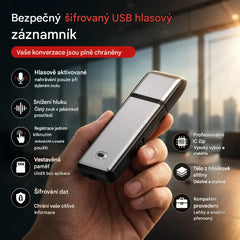 Přenosný USB hlasový záznamník s vysokým rozlišením a redukcí šumu