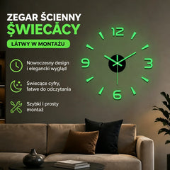 🕒✨ Zegar ścienny 3D LED – bez wiercenia! Zamontuj w kilka minut i odmień swoje wnętrze 🏠