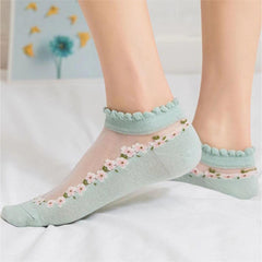 【🔥Oferta ograniczona czasowo🔥】💐【14 par】🧦 letnich oddychających skarpet w kwiaty Materiał: bawełna