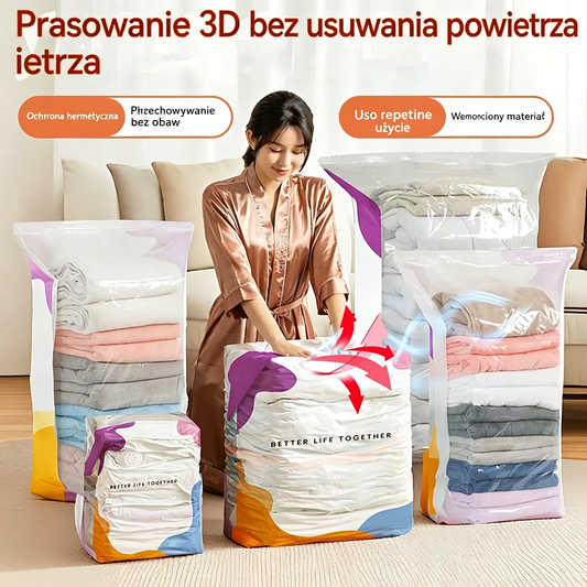 🧳 5 szt. za 119 zł! 💨 Torby kompresyjne XXL — więcej miejsca w domu i walizce! Bez pompki, szczelne i łatwe w użyciu ✈️